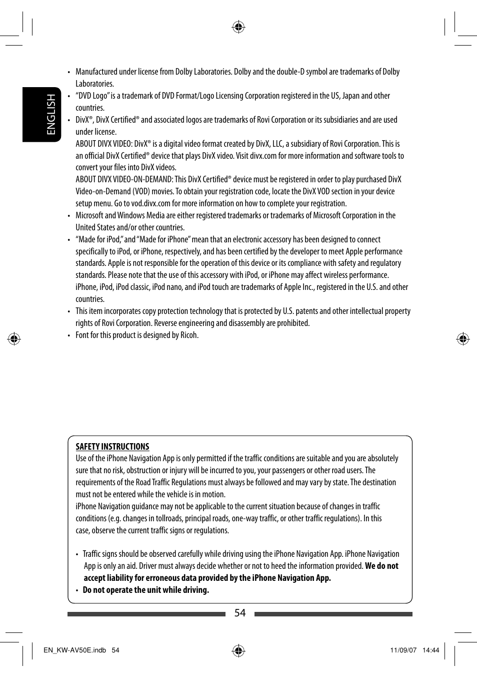 54 english | JVC KW-AV50 User Manual | Page 54 / 235