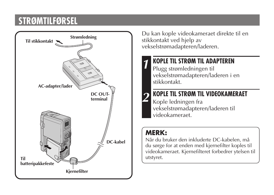 Strømtilførsel | JVC AA-V50 User Manual | Page 60 / 86