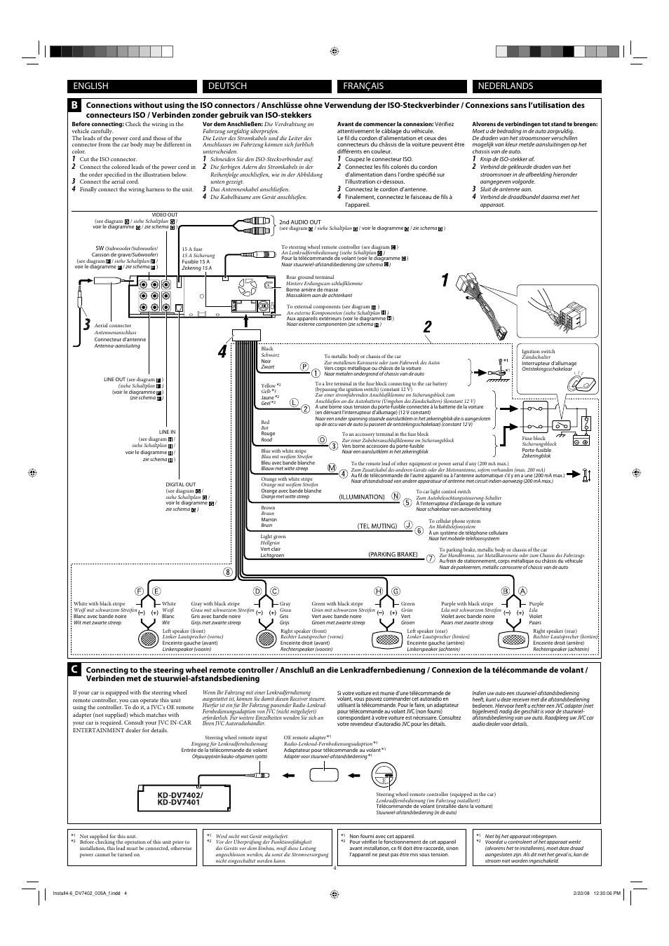 English français, Deutsch nederlands | JVC KD-DV7402 User Manual | Page 4 / 6