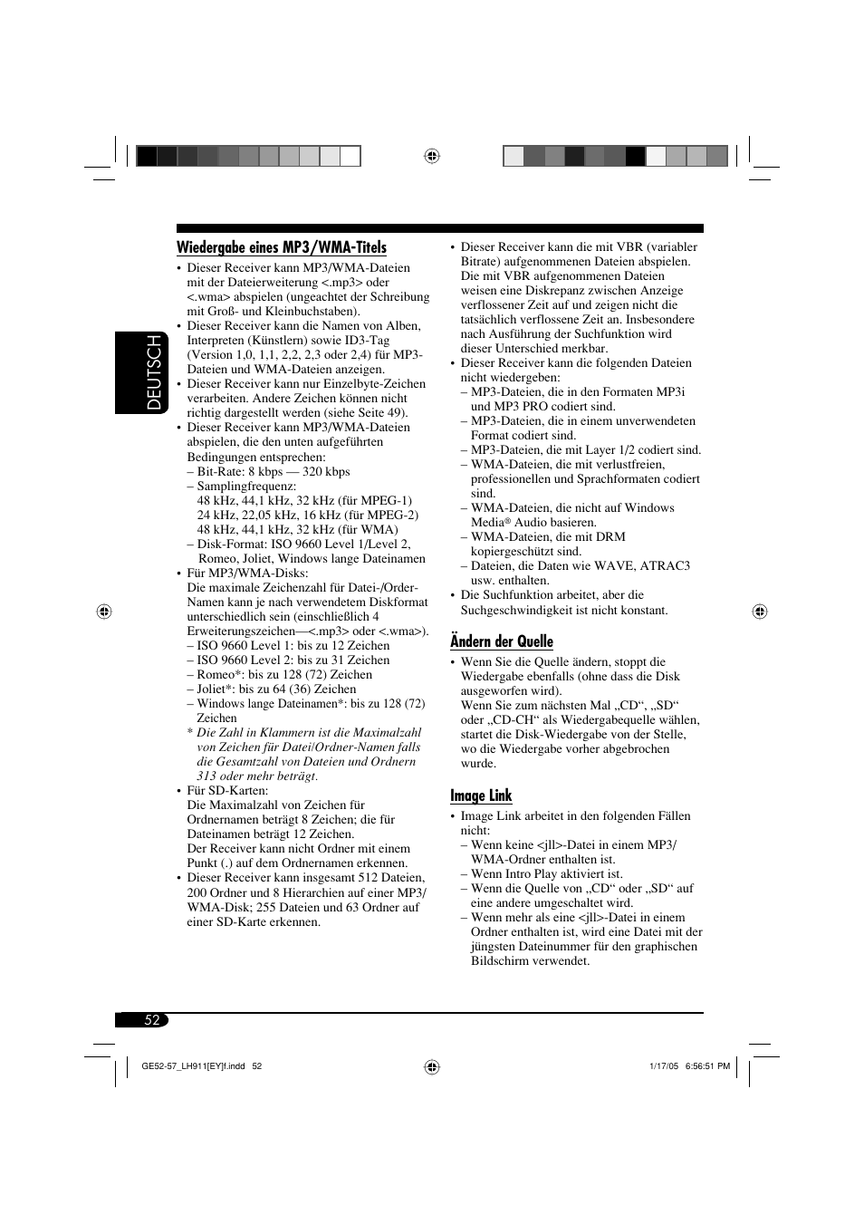Deutsch | JVC KD-LH911 User Manual | Page 108 / 171