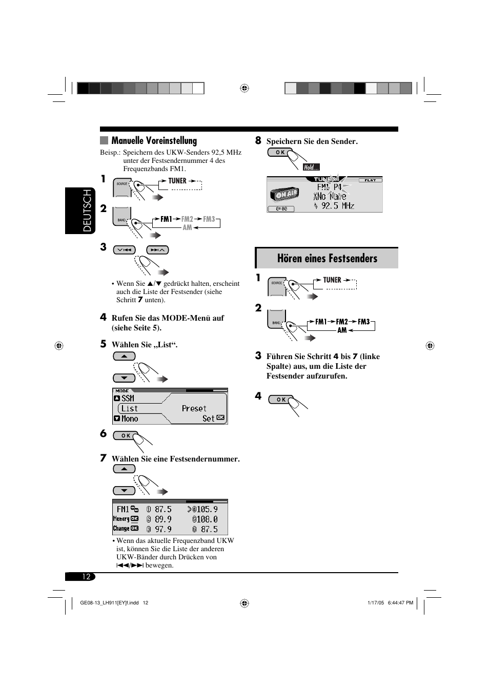Hören eines festsenders | JVC KD-LH911 User Manual | Page 68 / 171