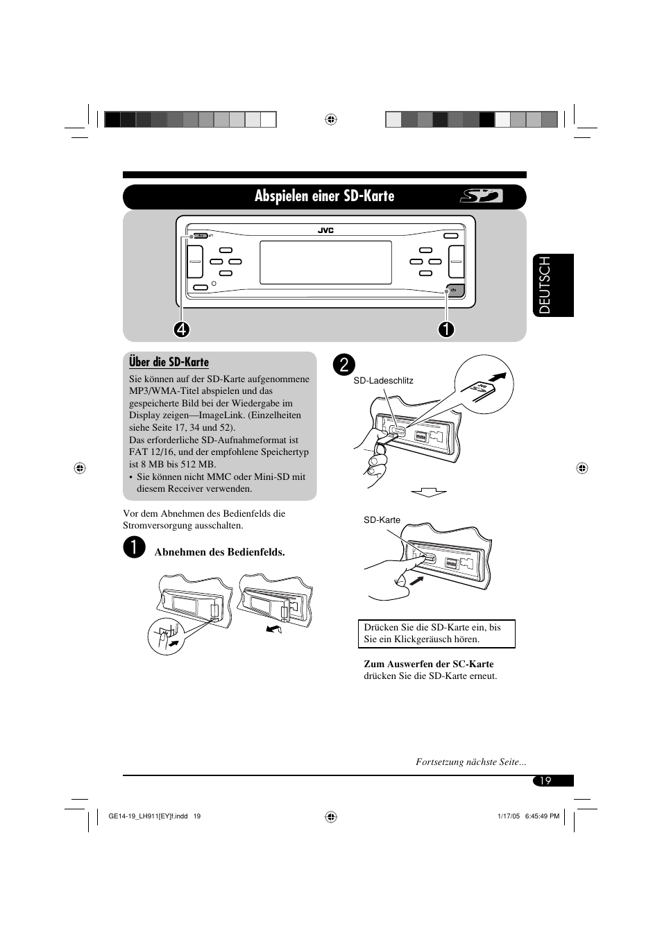 Abspielen einer sd-karte | JVC KD-LH911 User Manual | Page 75 / 171