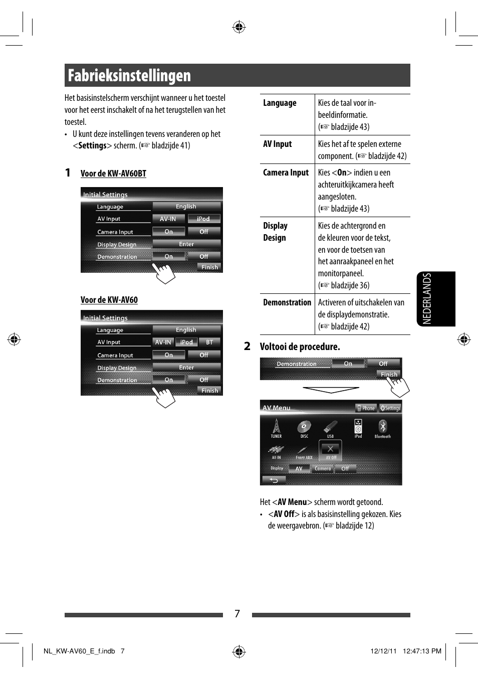 Fabrieksinstellingen | JVC KW-AV60BT User Manual | Page 211 / 277