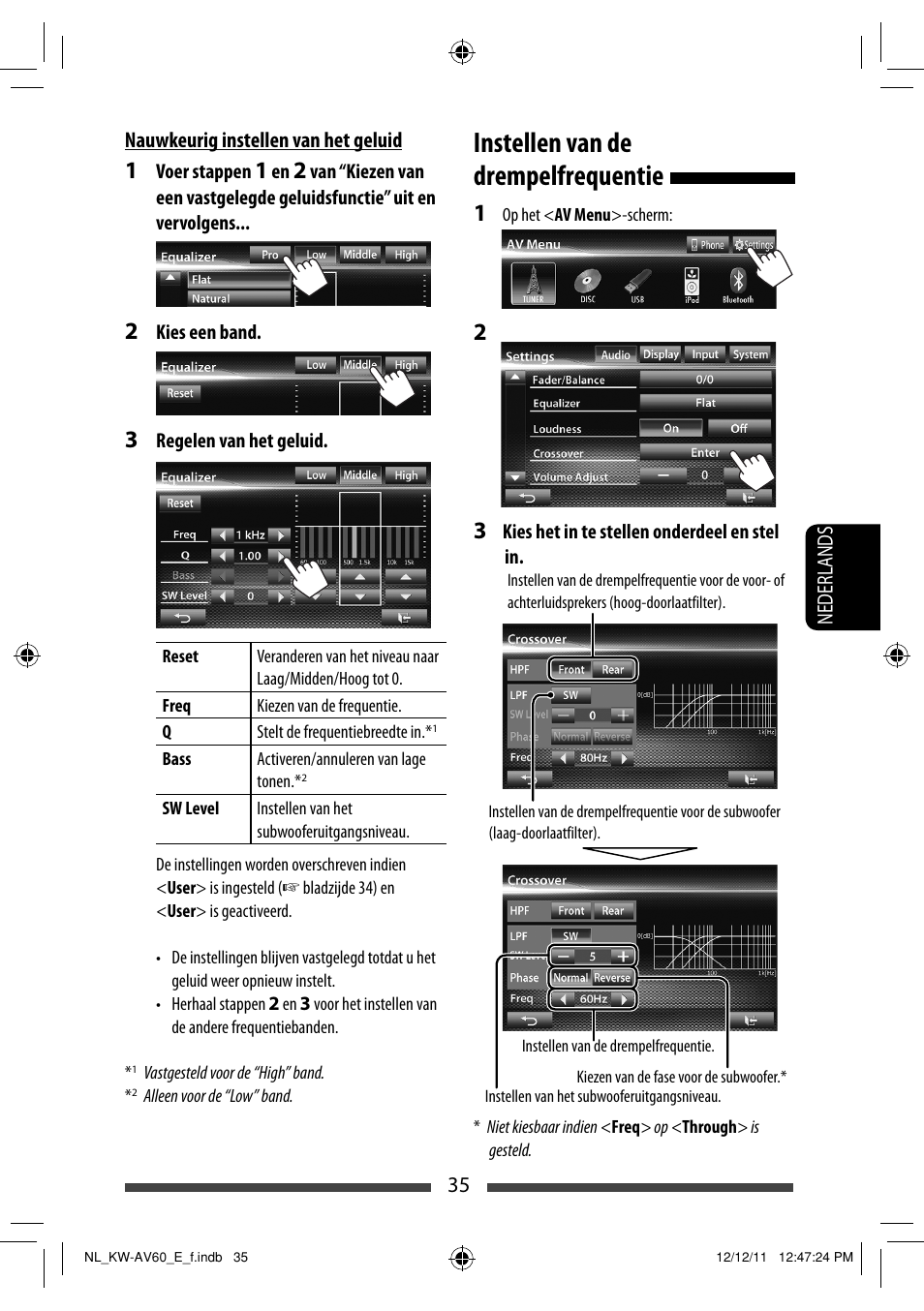 Instellen van de drempelfrequentie | JVC KW-AV60BT User Manual | Page 239 / 277