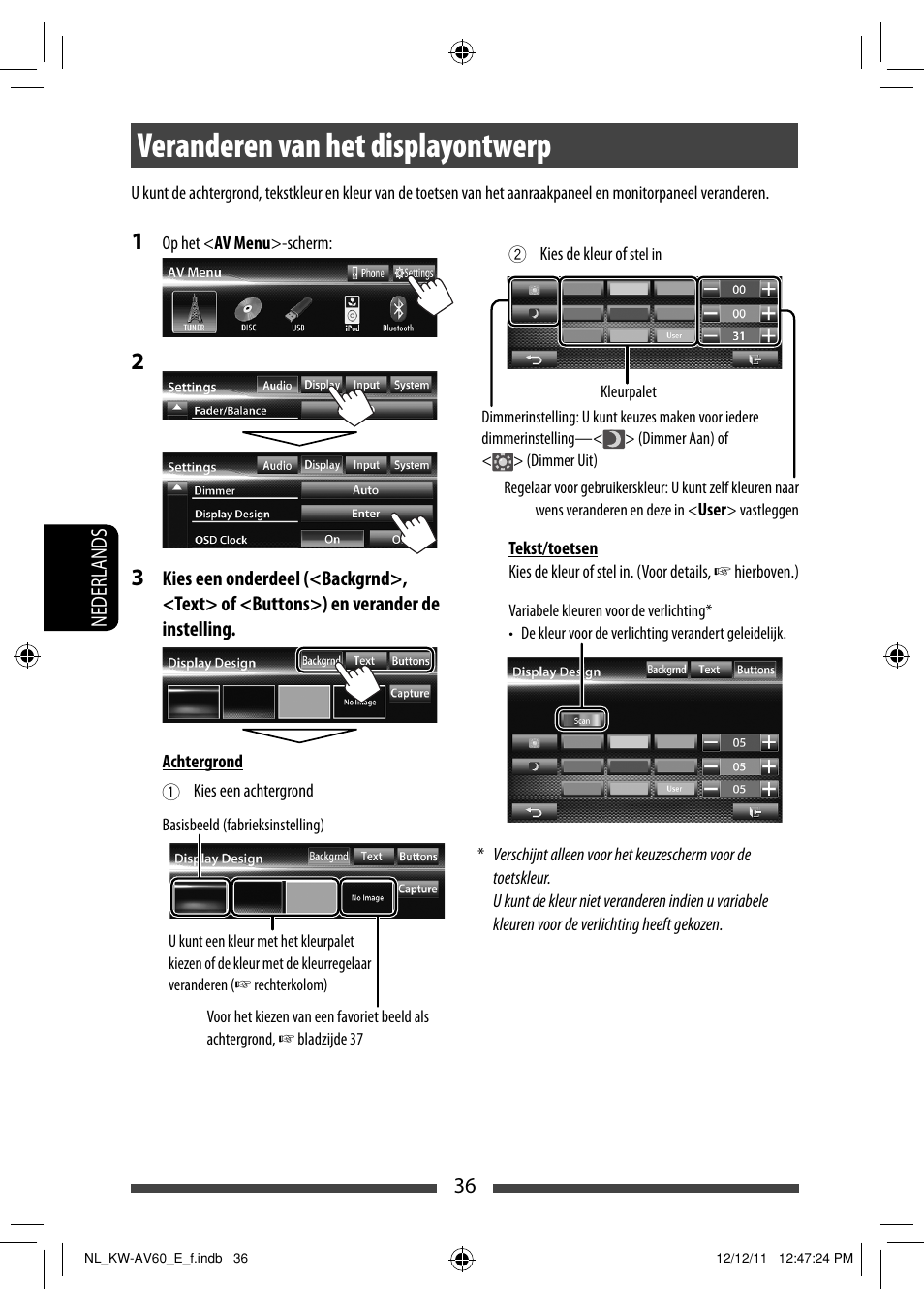 Veranderen van het displayontwerp | JVC KW-AV60BT User Manual | Page 240 / 277