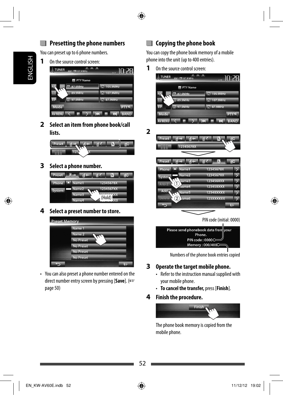 JVC KW-AV60BT User Manual | Page 52 / 277