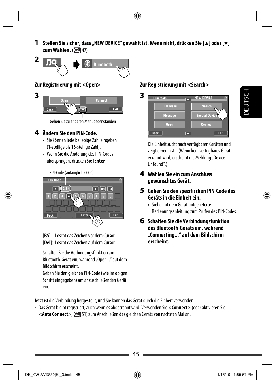 45 deutsch | JVC KW-AVX830 User Manual | Page 113 / 279