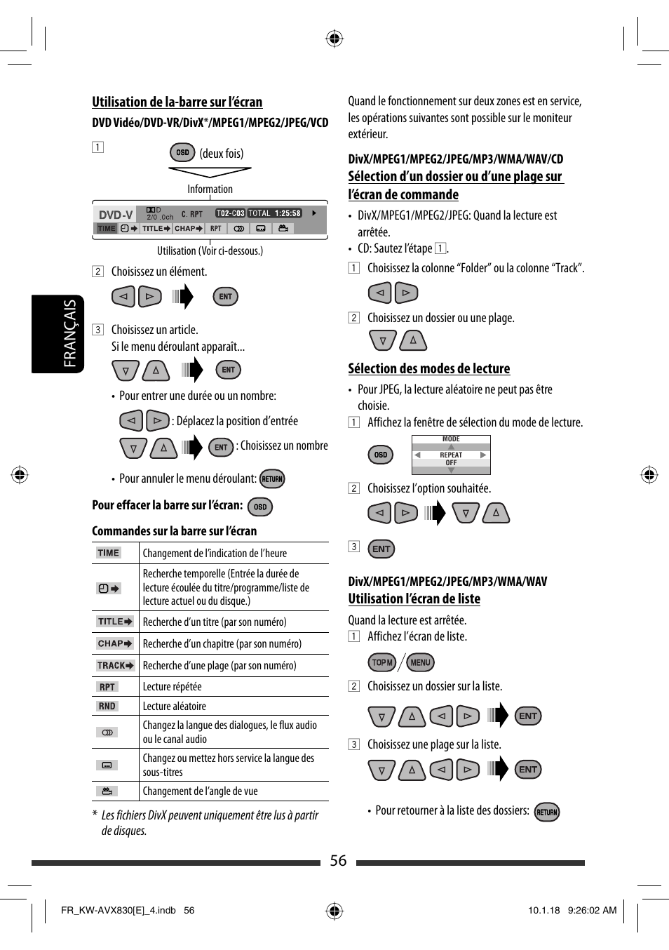 56 français | JVC KW-AVX830 User Manual | Page 192 / 279