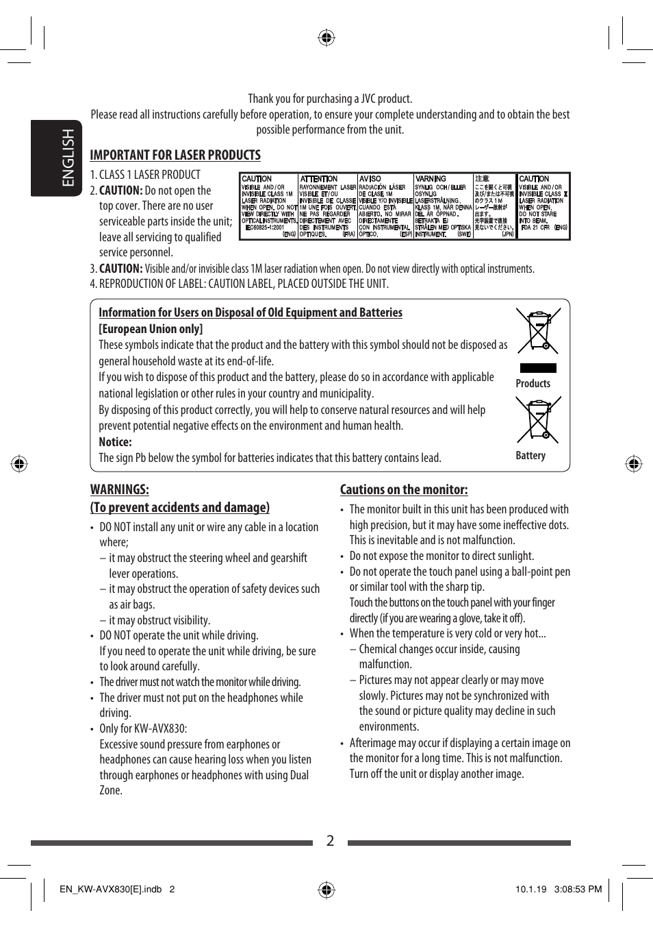 2english | JVC KW-AVX830 User Manual | Page 2 / 279