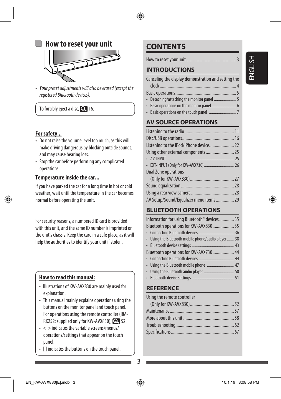 JVC KW-AVX830 User Manual | Page 3 / 279