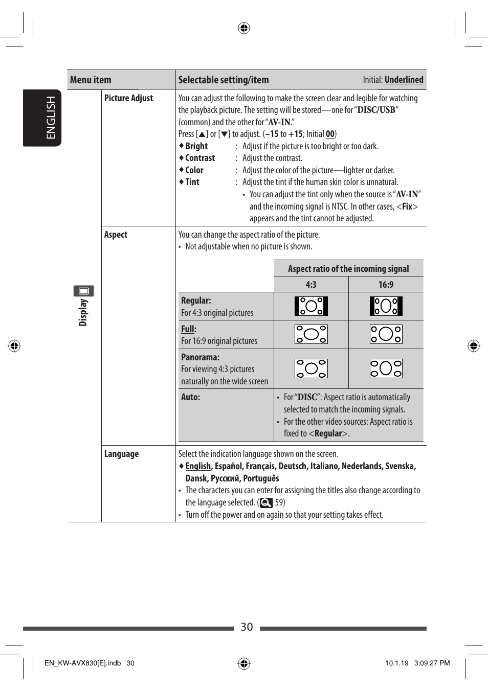 30 english | JVC KW-AVX830 User Manual | Page 30 / 279