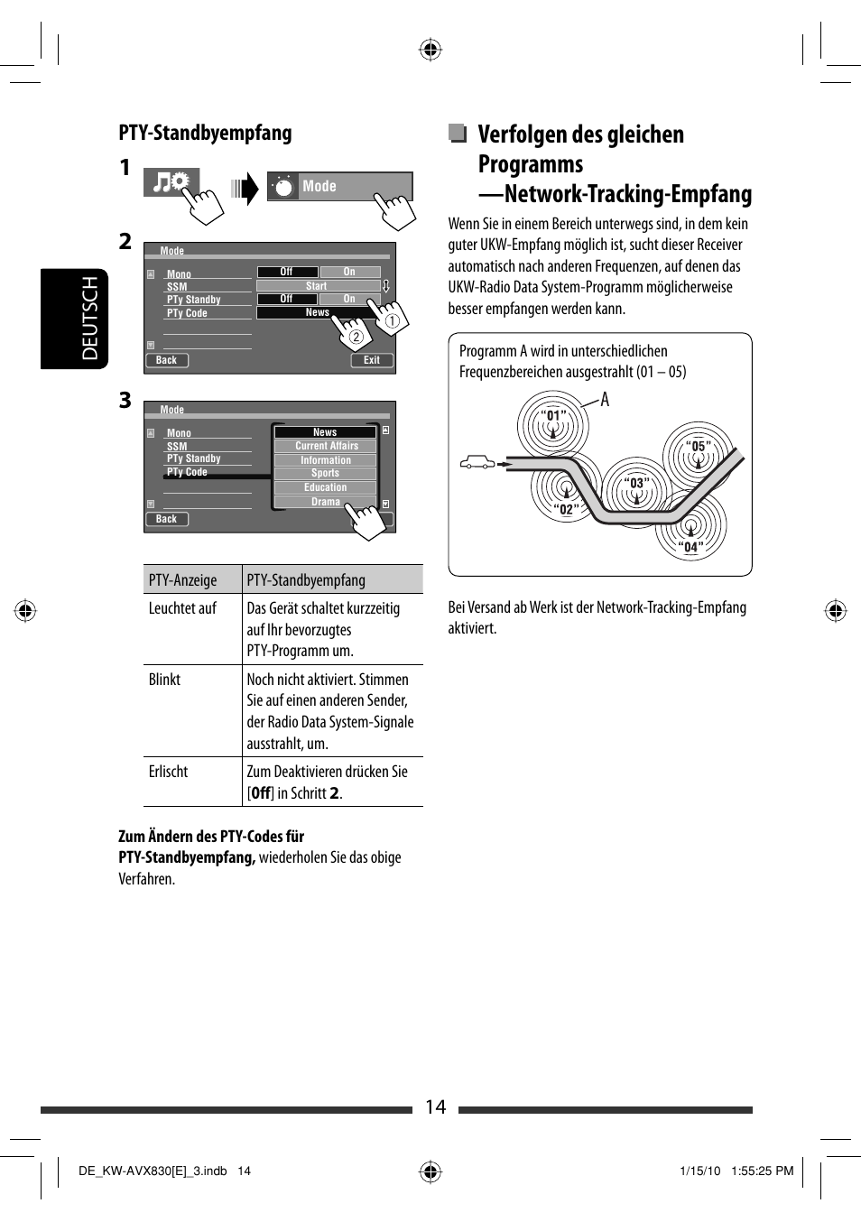 Pty-standbyempfang, 14 deut sch | JVC KW-AVX830 User Manual | Page 82 / 279