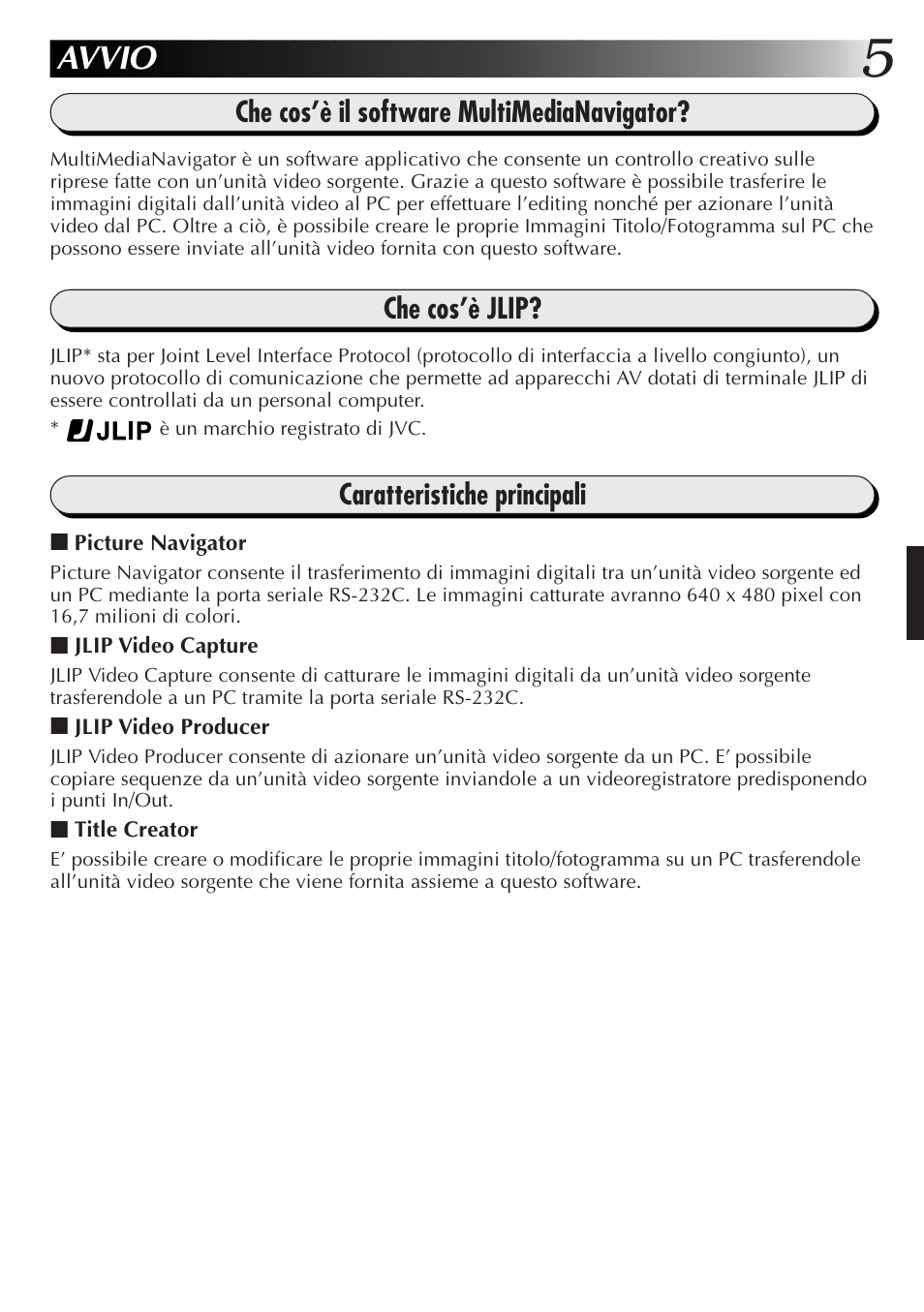 Avvio | JVC GR-DVL9700 User Manual | Page 105 / 244