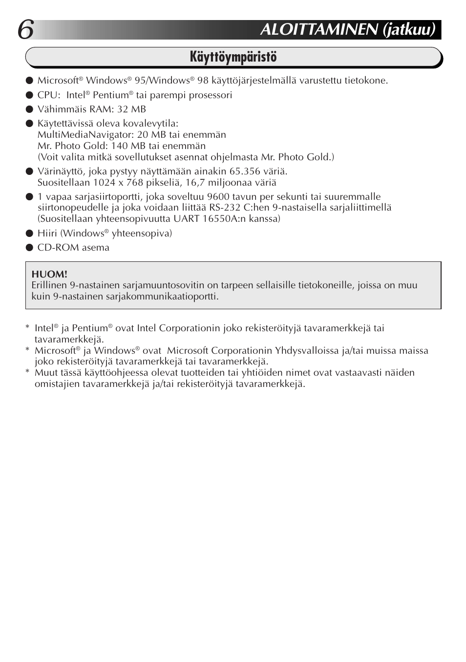 Aloittaminen (jatkuu), Käyttöympäristö | JVC GR-DVL9700 User Manual | Page 146 / 244