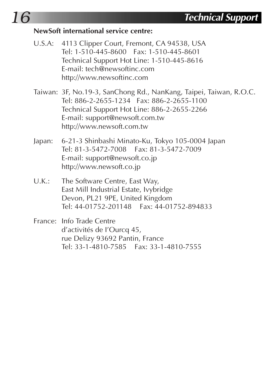 Technical support | JVC GR-DVL9700 User Manual | Page 16 / 244