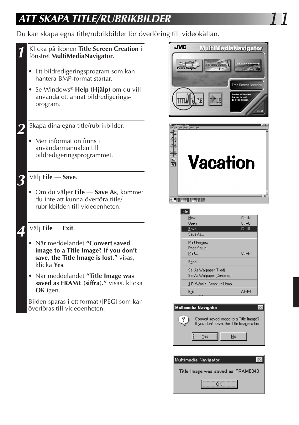 Att skapa title/rubrikbilder | JVC GR-DVL9700 User Manual | Page 171 / 244