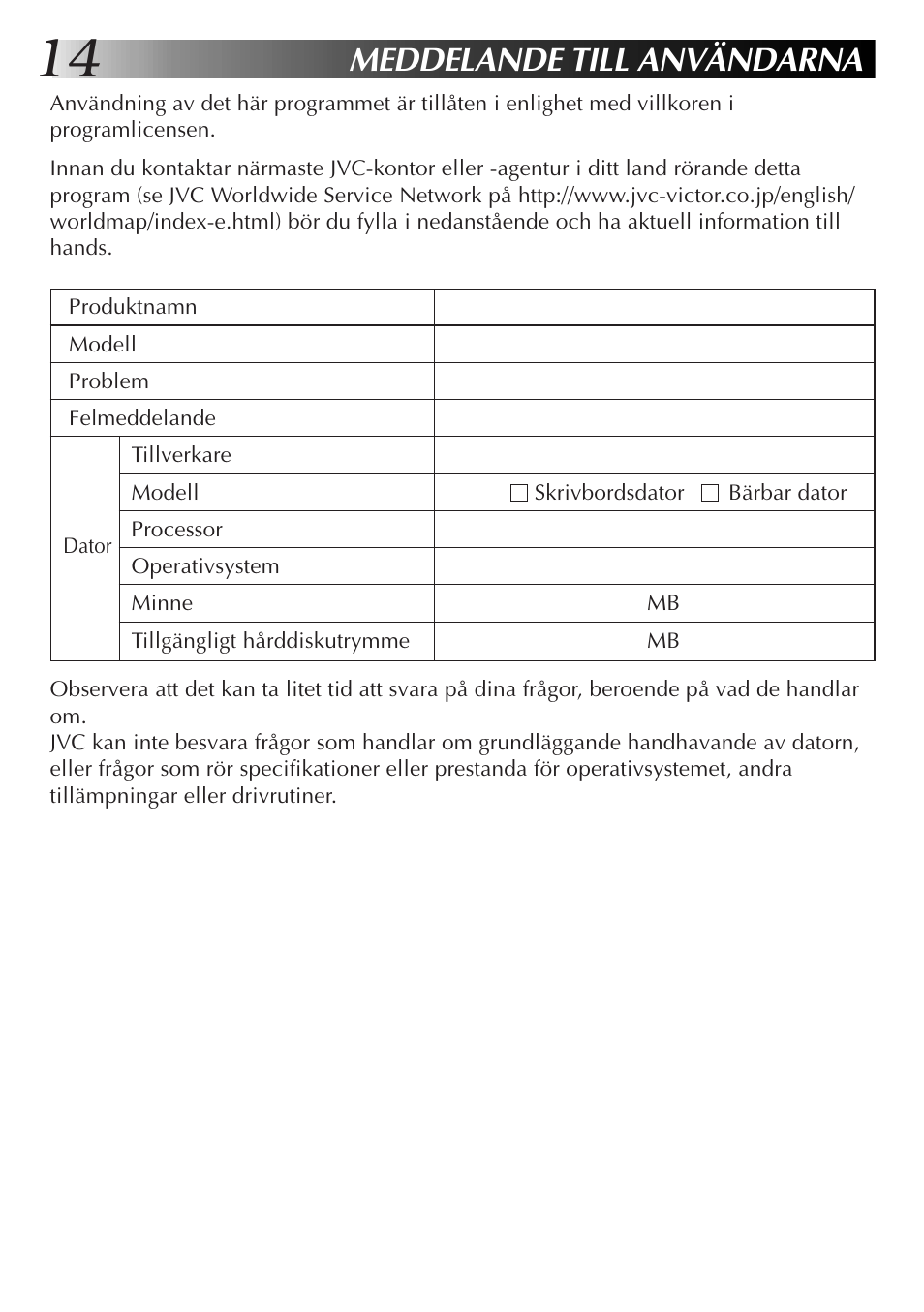 Meddelande till användarna | JVC GR-DVL9700 User Manual | Page 174 / 244