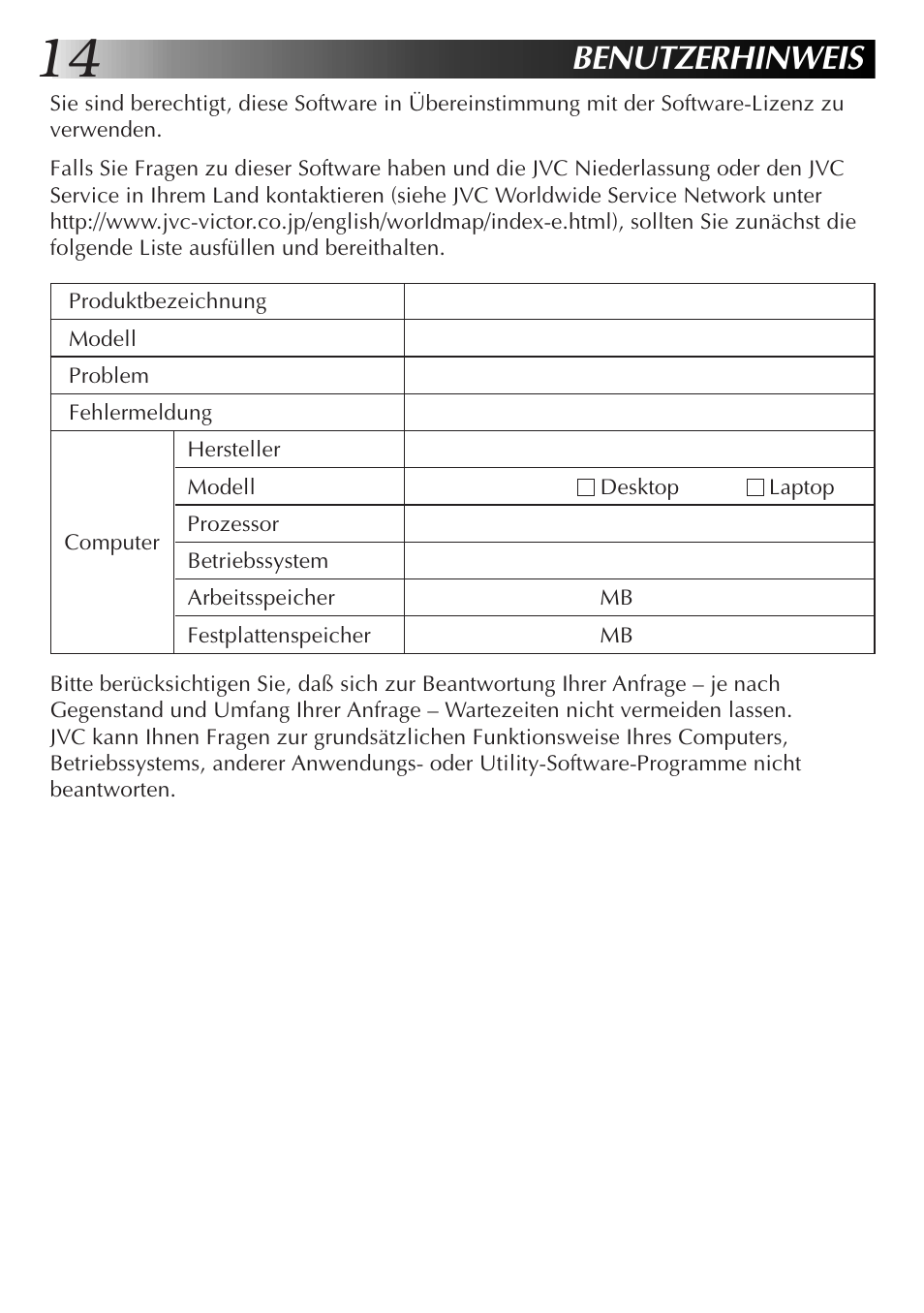 Benutzerhinweis | JVC GR-DVL9700 User Manual | Page 34 / 244