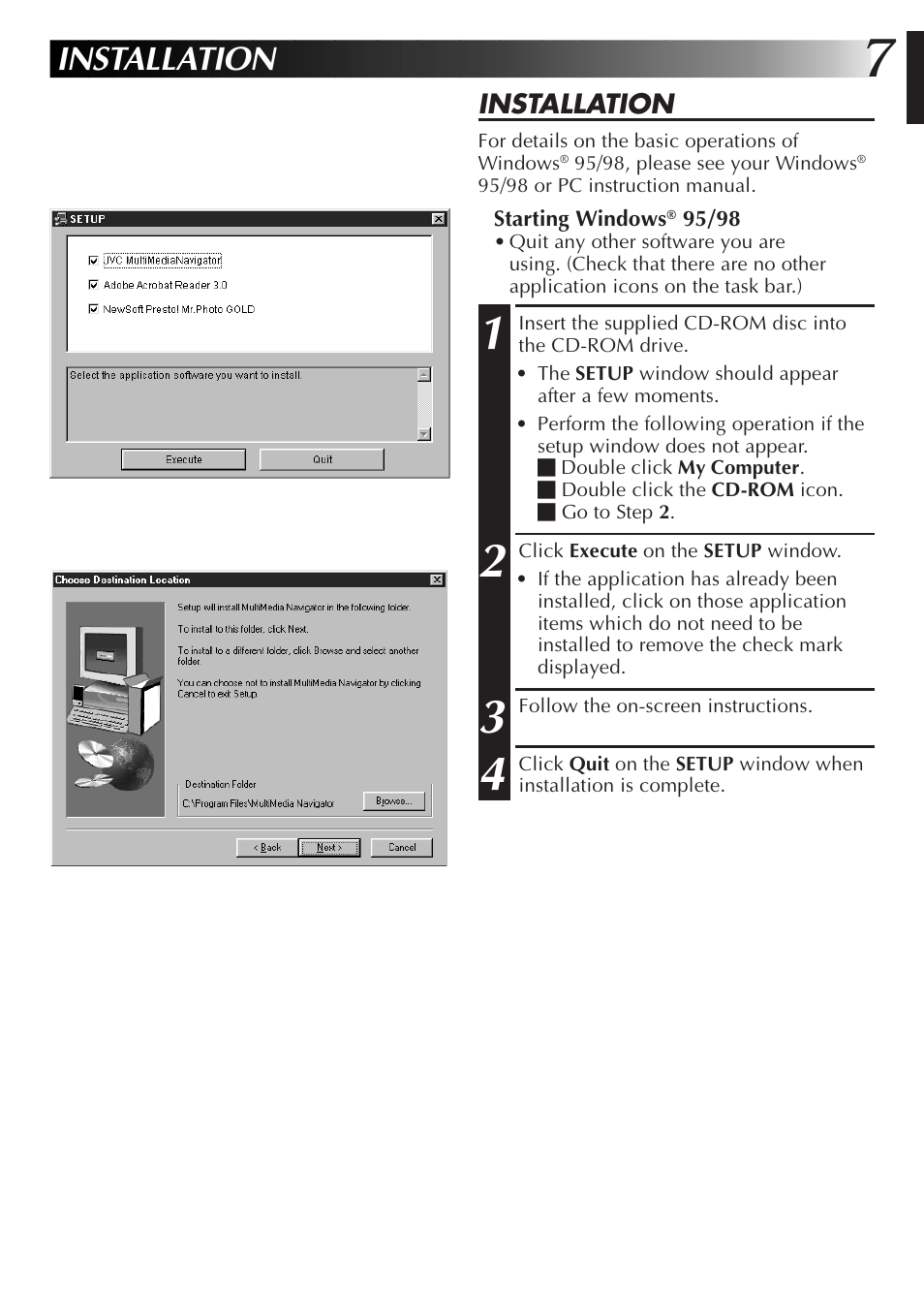 Installation | JVC GR-DVL9700 User Manual | Page 7 / 244