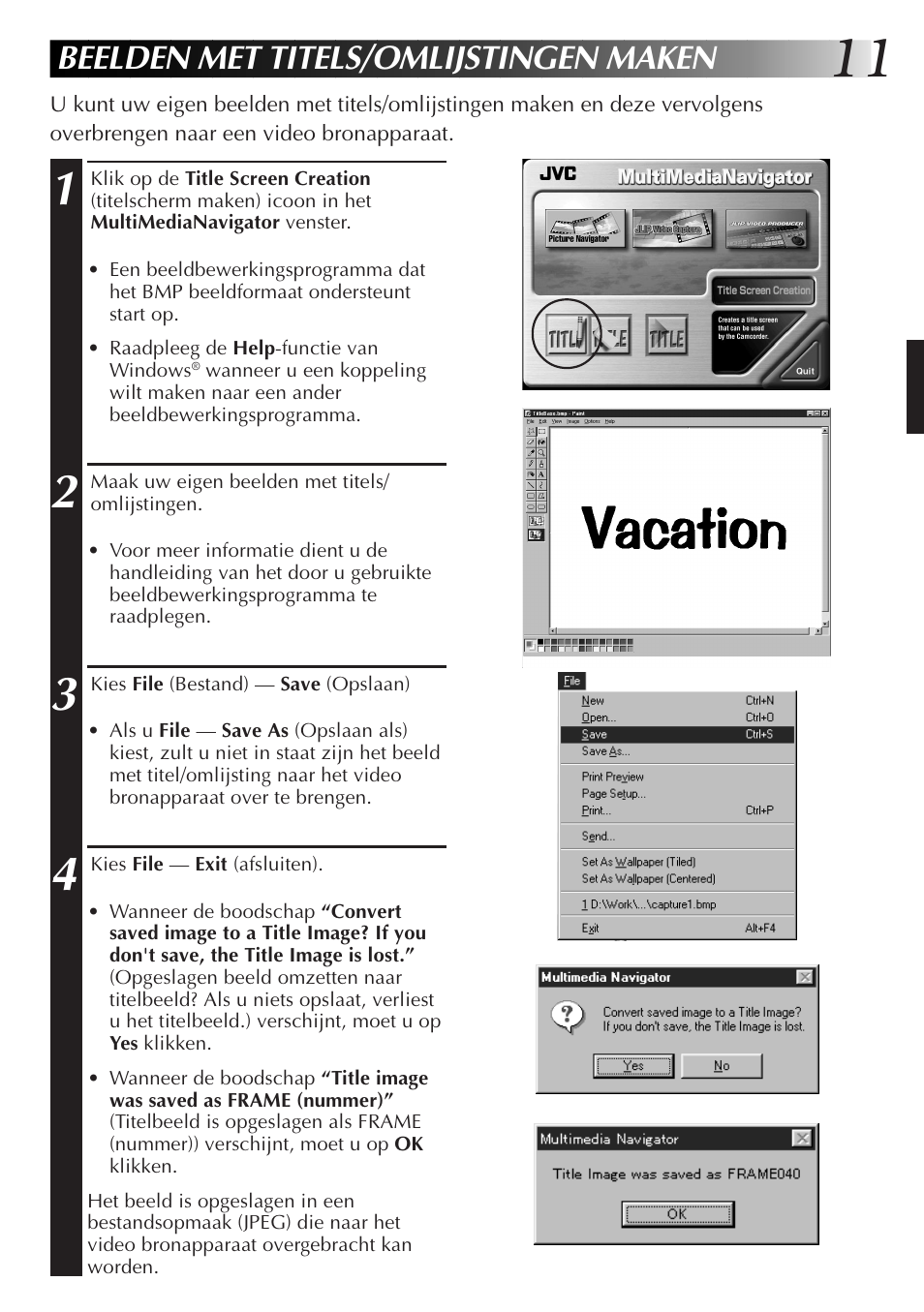 Beelden met titels/omlijstingen maken | JVC GR-DVL9700 User Manual | Page 71 / 244