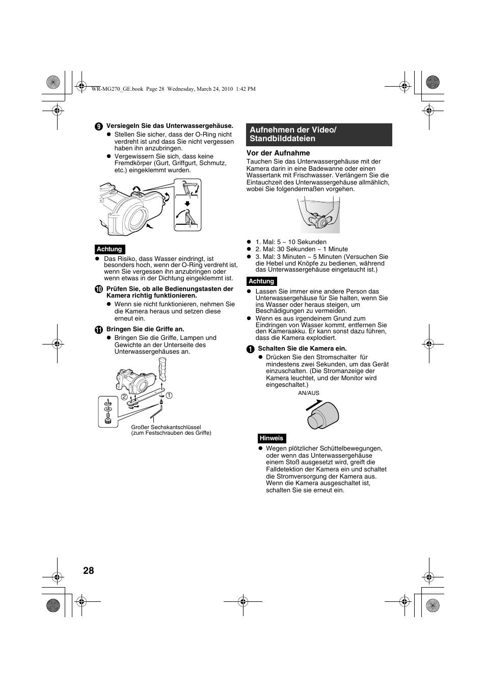 Aufnehmen der video/standbilddateien, A s. 28, 29) | JVC WR-MG270 User Manual | Page 28 / 114