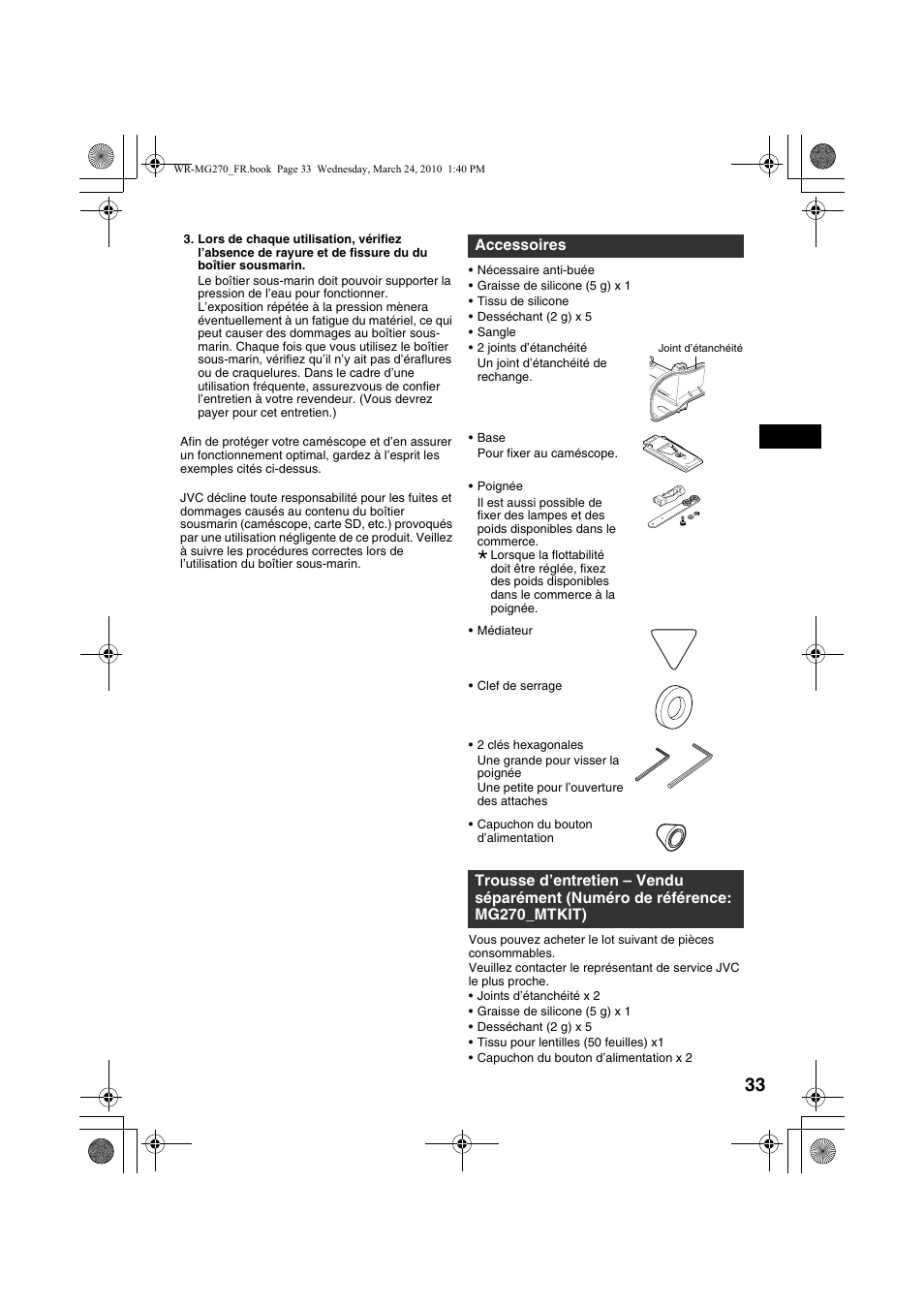 Accessoires | JVC WR-MG270 User Manual | Page 33 / 114
