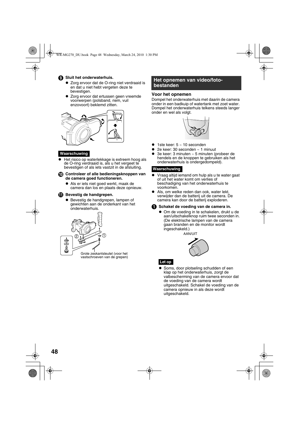 Het opnemen van video/foto-bestanden, A blz. 48, 49) | JVC WR-MG270 User Manual | Page 48 / 114