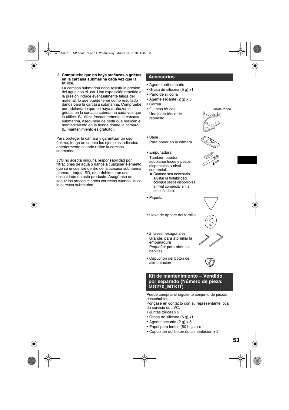Accesorios | JVC WR-MG270 User Manual | Page 53 / 114