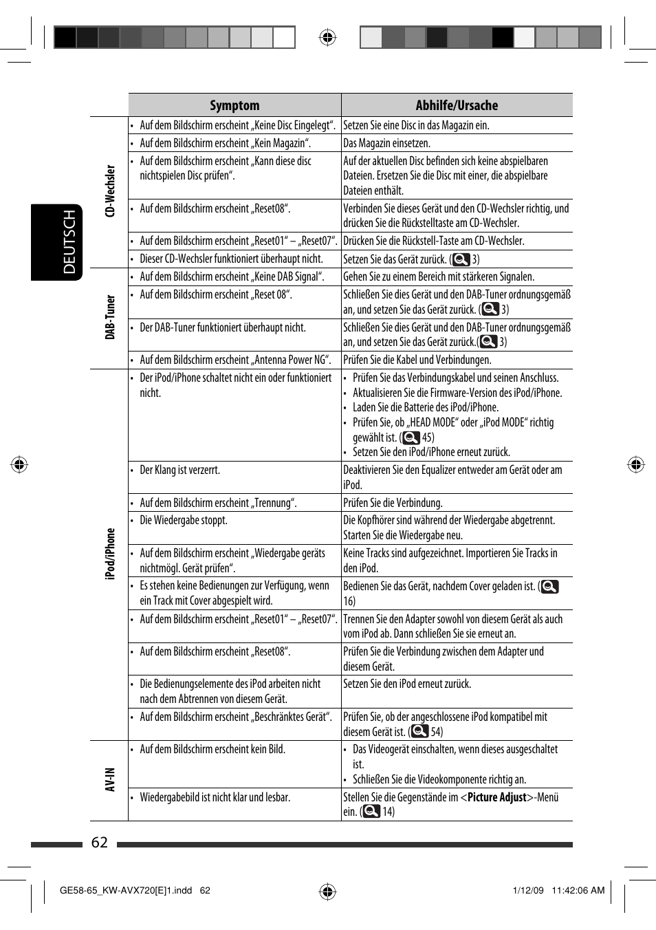 62 deutsch | JVC KW-AVX720 User Manual | Page 126 / 257