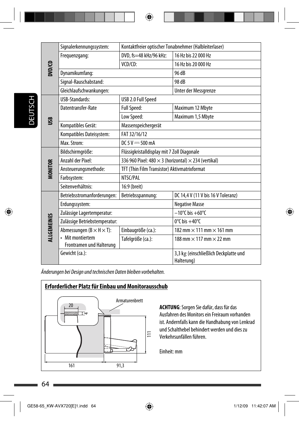 64 deutsch | JVC KW-AVX720 User Manual | Page 128 / 257