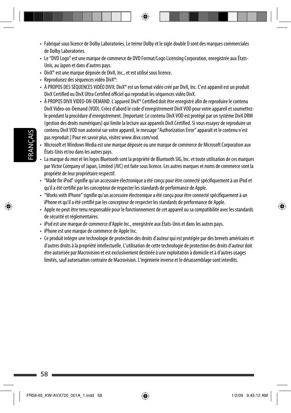 58 français | JVC KW-AVX720 User Manual | Page 186 / 257