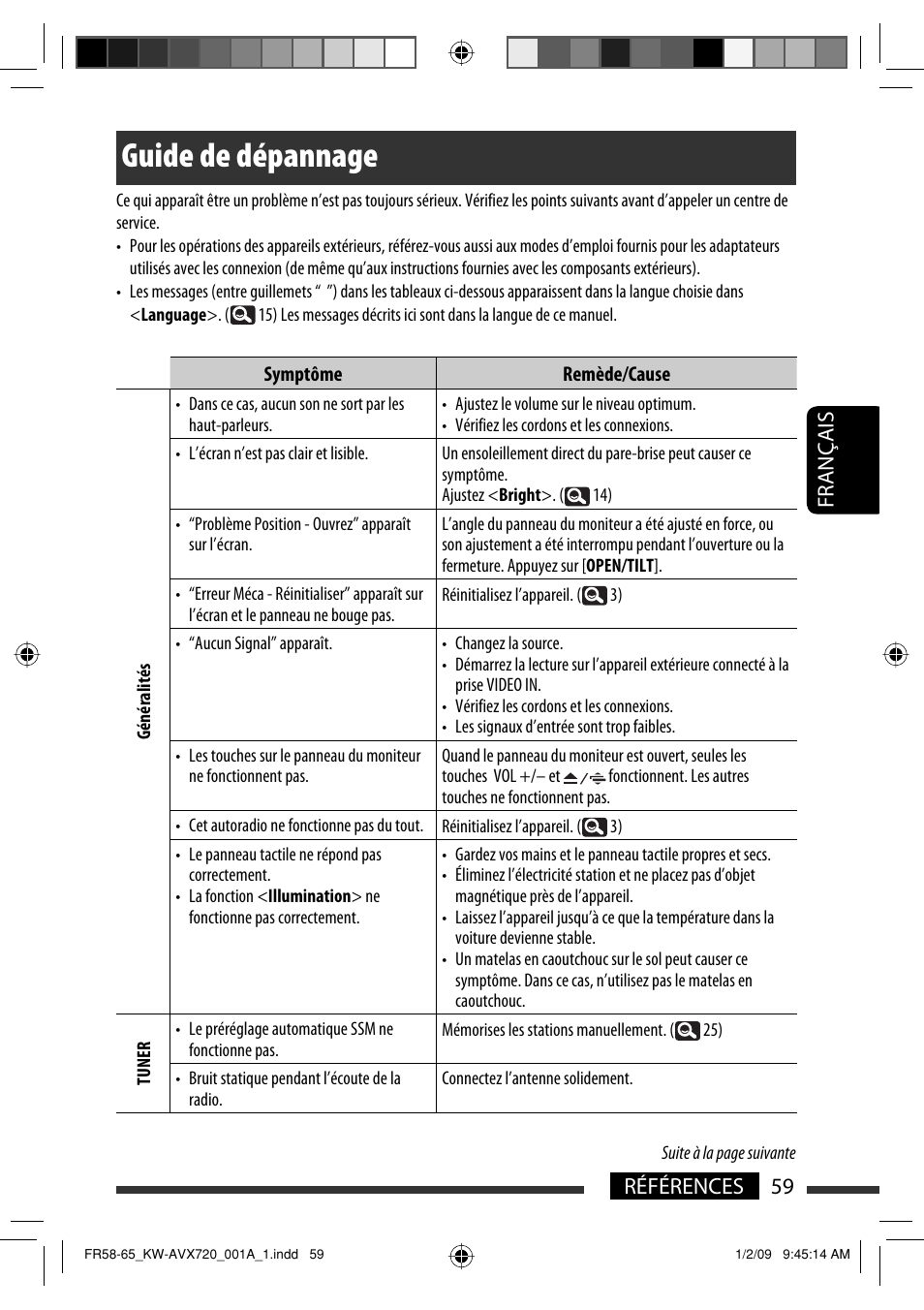 Guide de dépannage, 59 références français | JVC KW-AVX720 User Manual | Page 187 / 257
