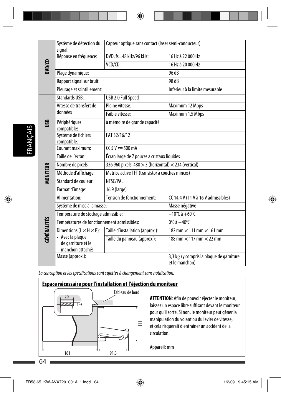 64 français | JVC KW-AVX720 User Manual | Page 192 / 257