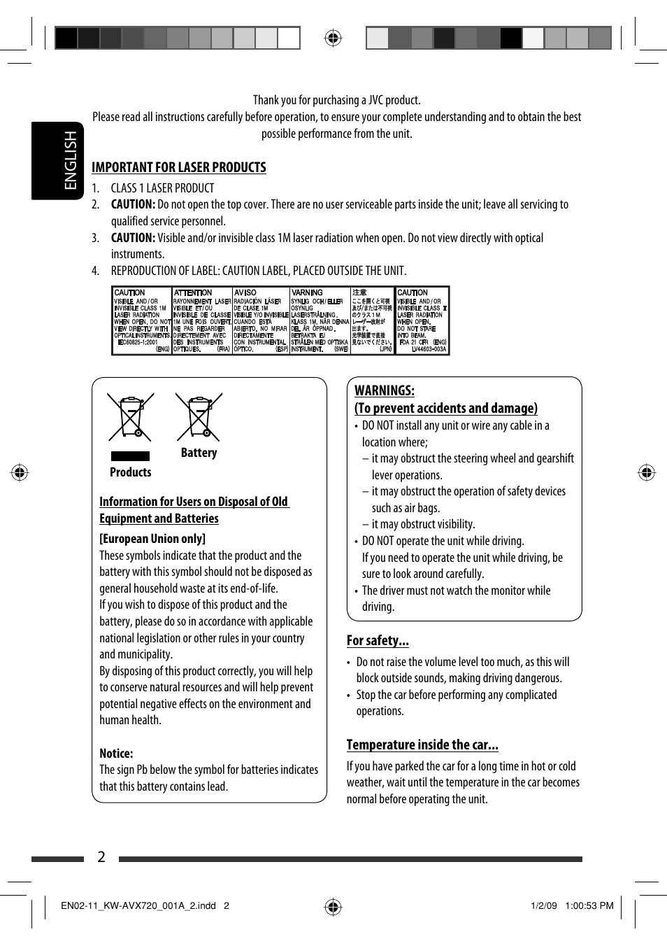 2english | JVC KW-AVX720 User Manual | Page 2 / 257