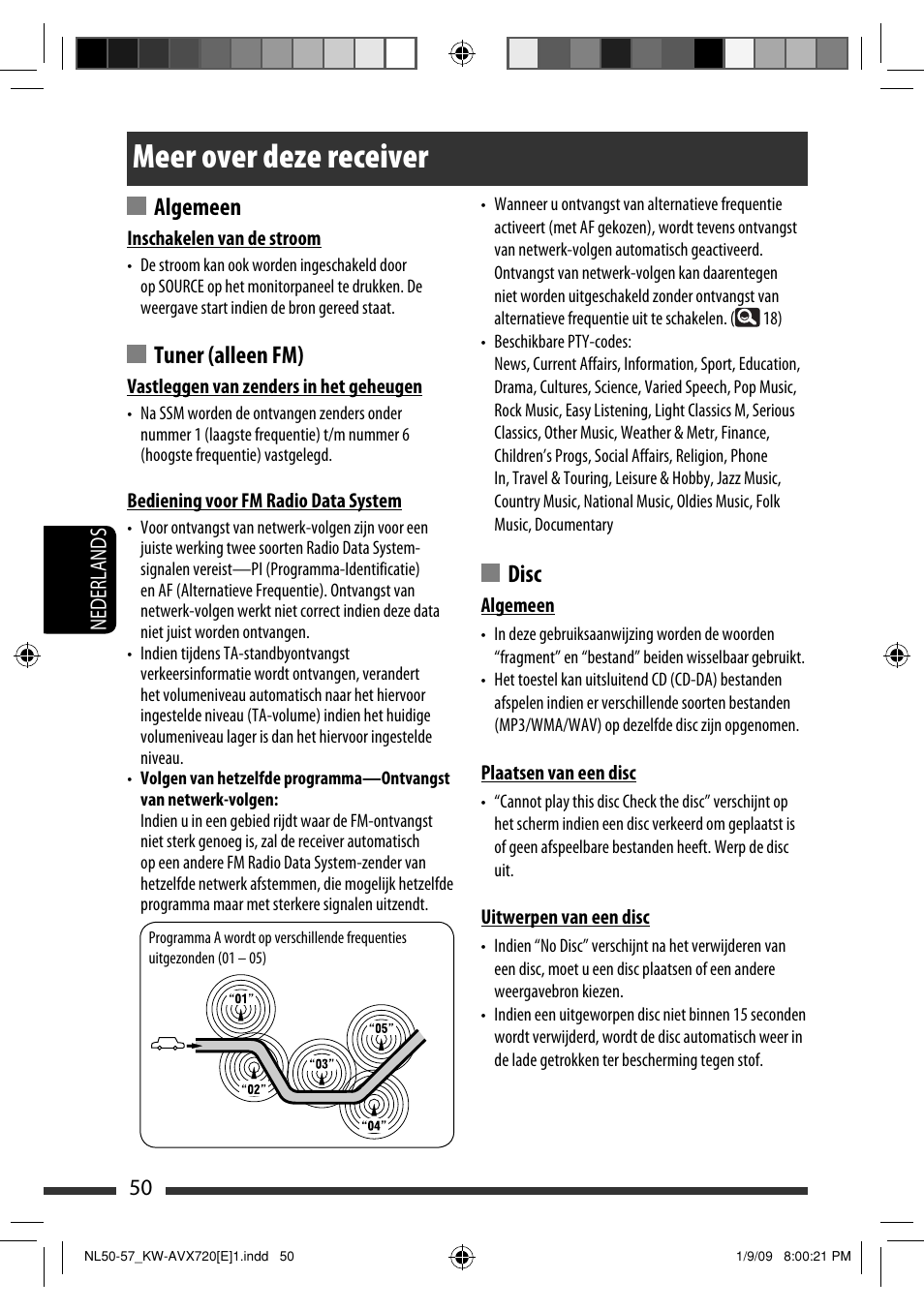 Meer over deze receiver, Algemeen, Tuner (alleen fm) | Disc | JVC KW-AVX720 User Manual | Page 242 / 257