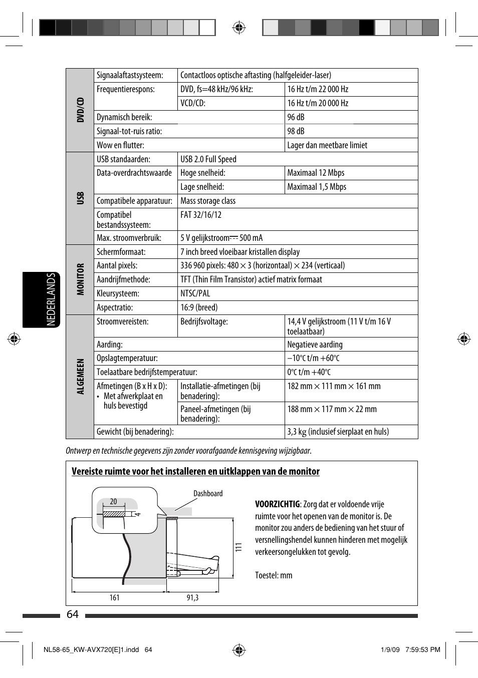 64 nederlands | JVC KW-AVX720 User Manual | Page 256 / 257