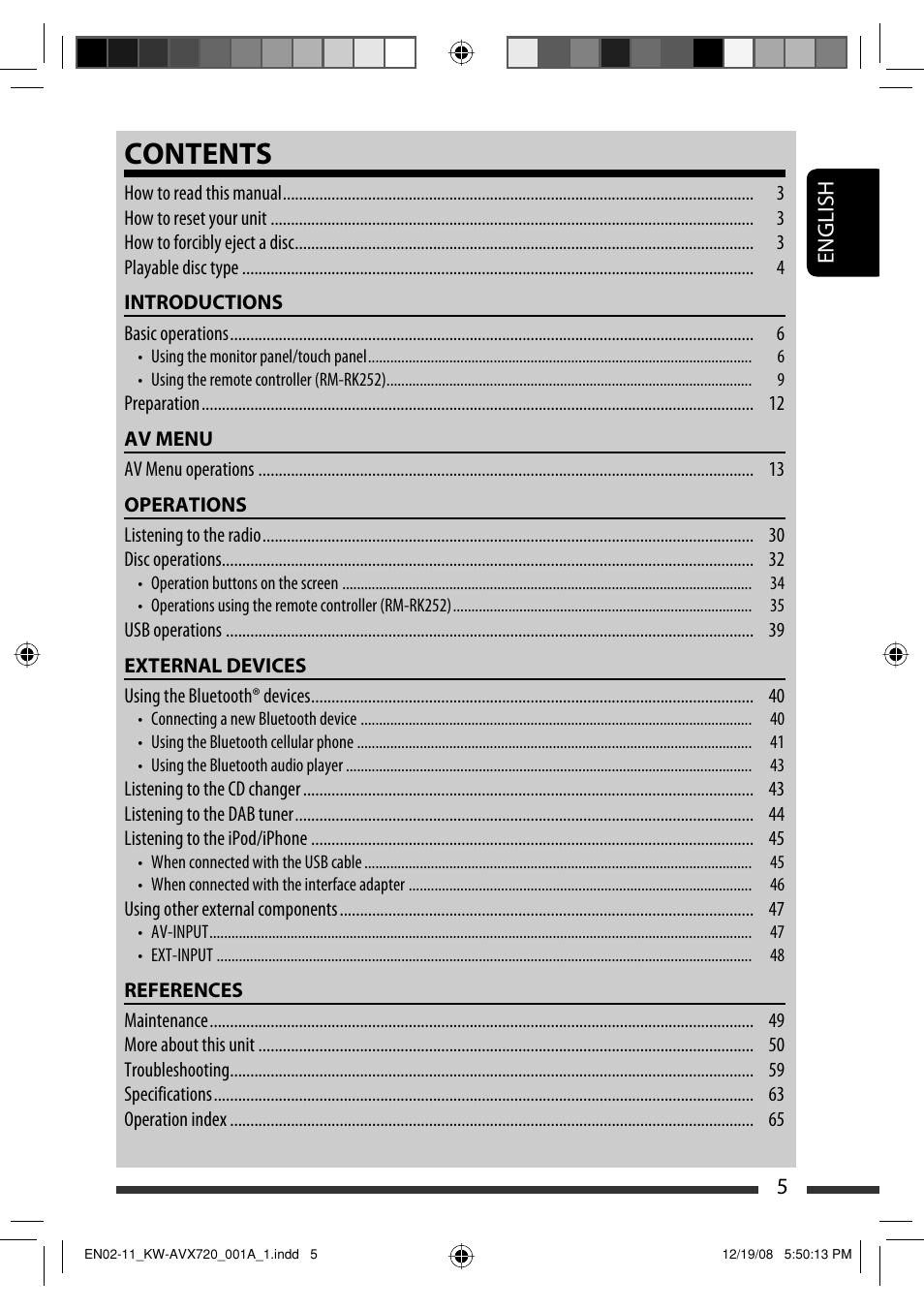 JVC KW-AVX720 User Manual | Page 5 / 257