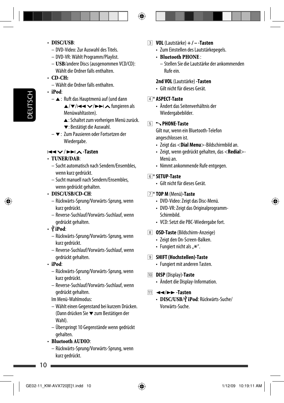10 deutsch | JVC KW-AVX720 User Manual | Page 74 / 257