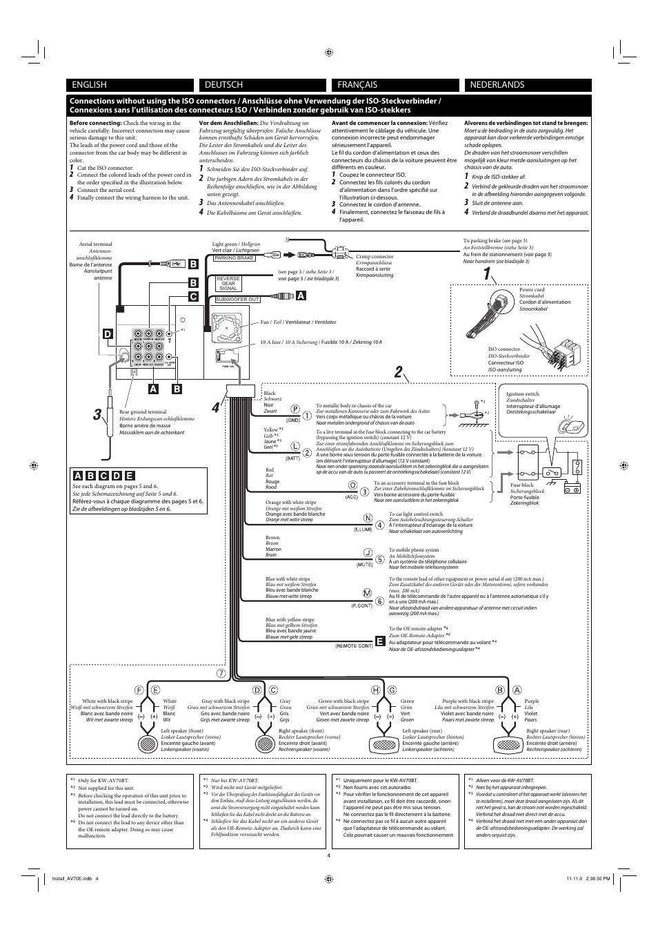 English, Français deutsch nederlands | JVC KW-AV70BT User Manual | Page 4 / 6
