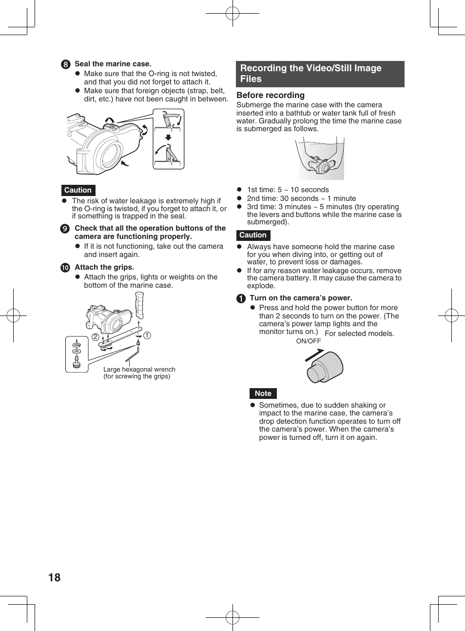 Recording the video/still image files, Detaching the camera | JVC WR-MG300 User Manual | Page 18 / 114