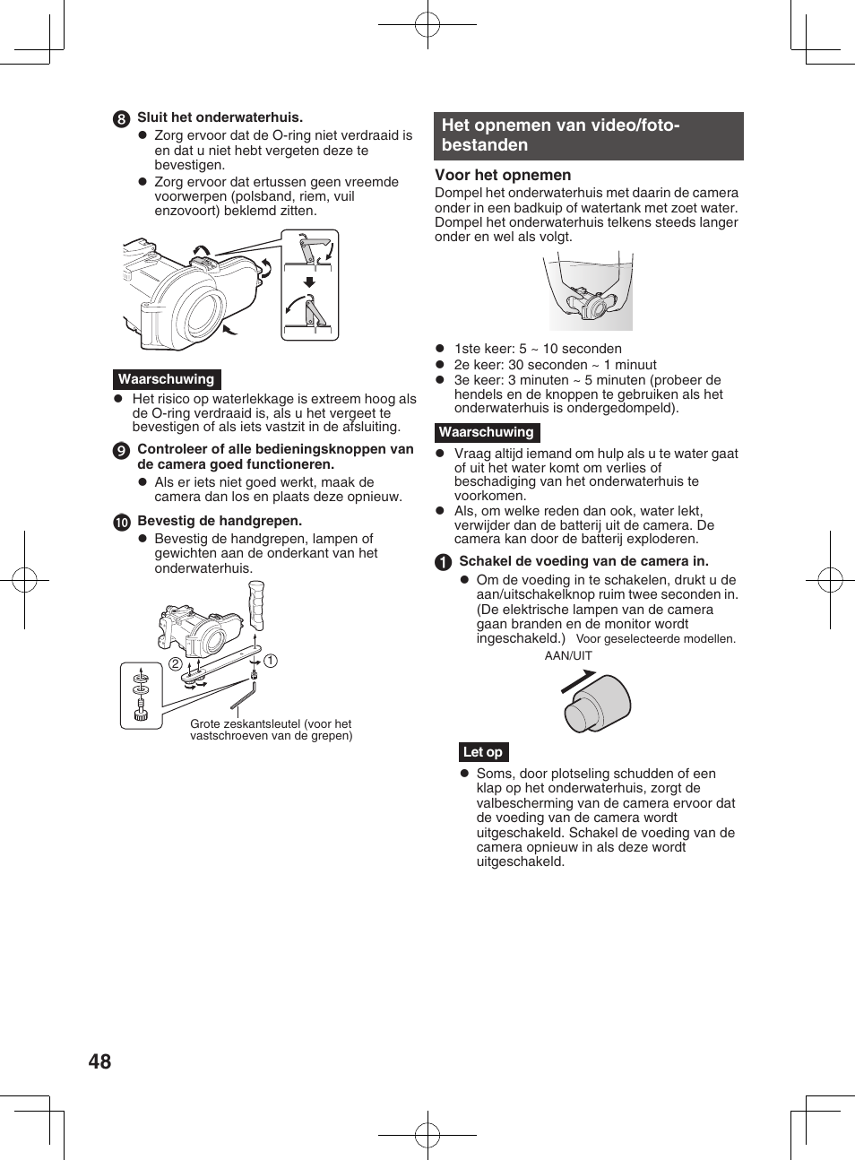 Het opnemen van video/foto- bestanden, De camera losmaken | JVC WR-MG300 User Manual | Page 48 / 114