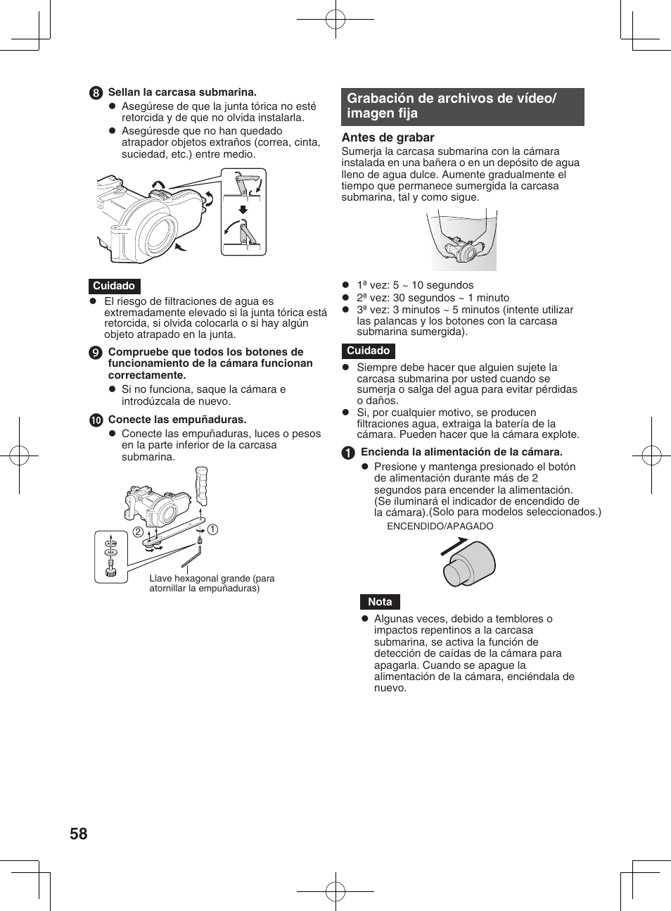 Grabación de archivos de vídeo/ imagen fija, Desmontar la cámara | JVC WR-MG300 User Manual | Page 58 / 114