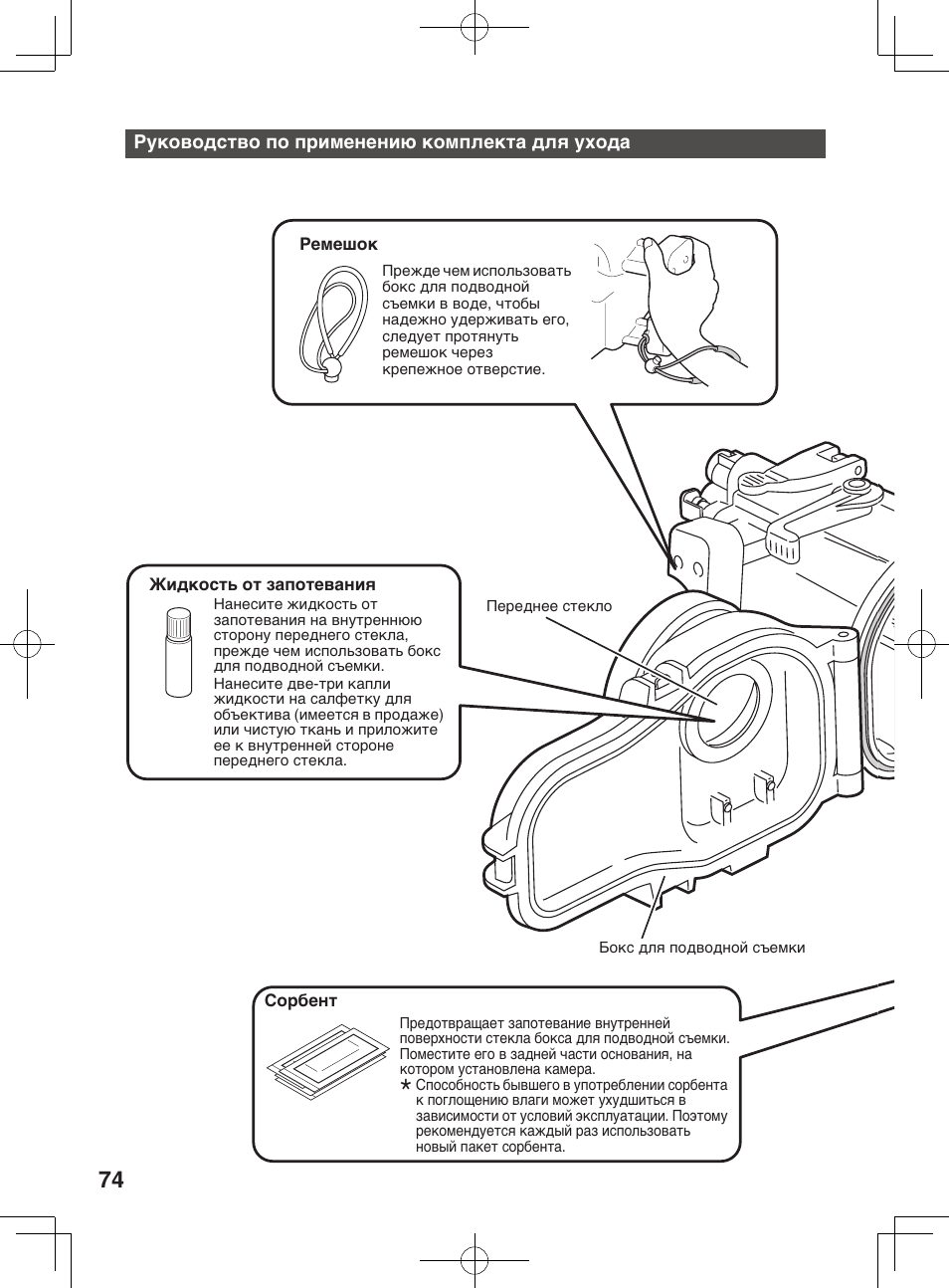 Руководство по применению комплекта для ухода | JVC WR-MG300 User Manual | Page 74 / 114