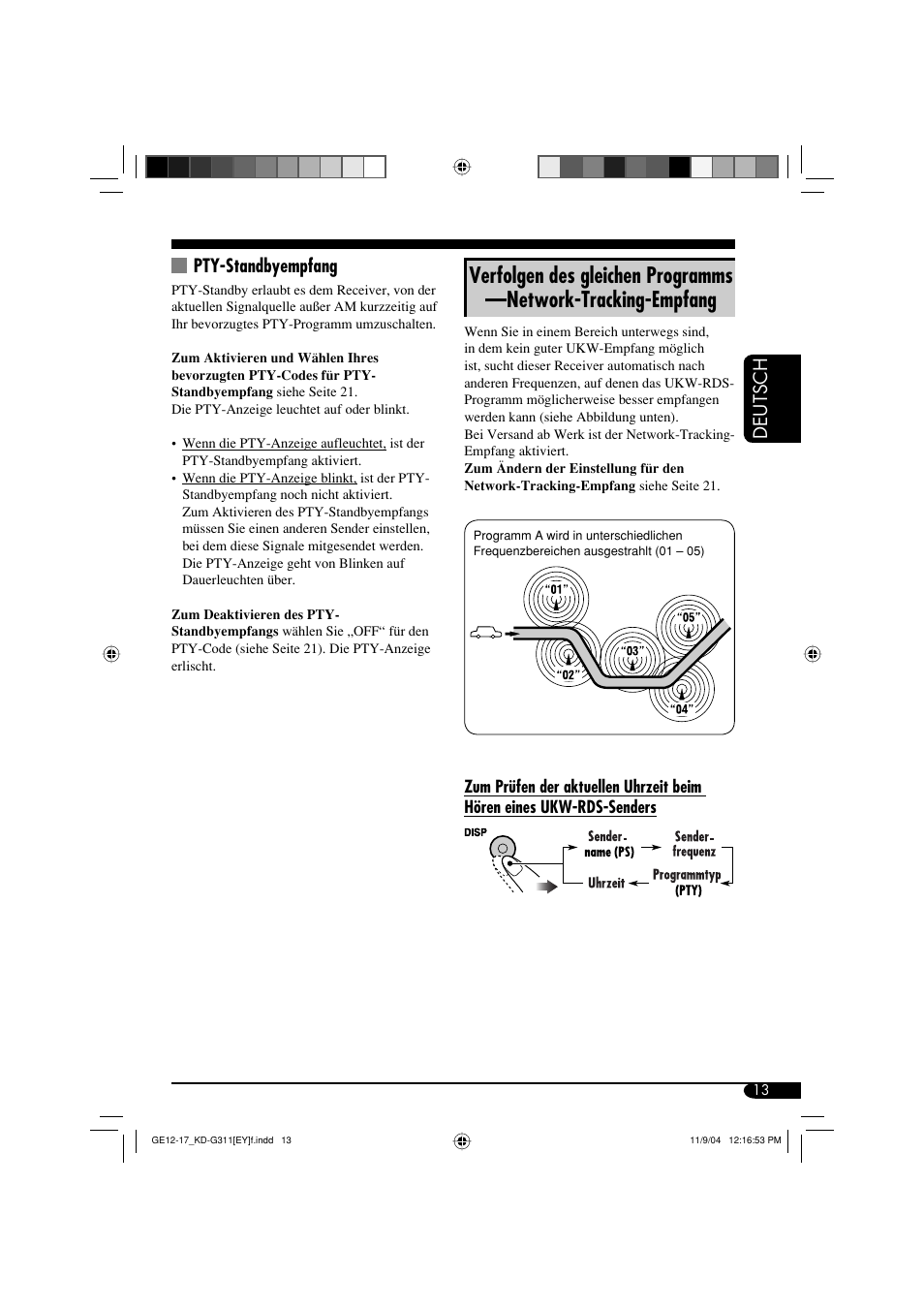 Deutsch pty-standbyempfang | JVC KD-G311 User Manual | Page 41 / 86