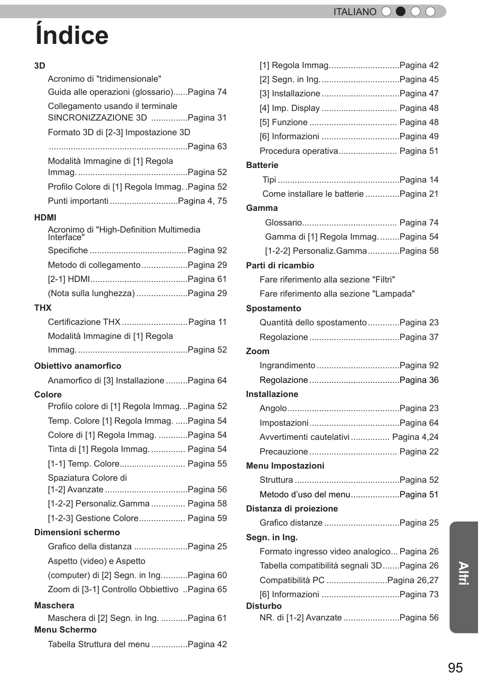 Índice, Altri | JVC DLA-X90R User Manual | Page 191 / 192