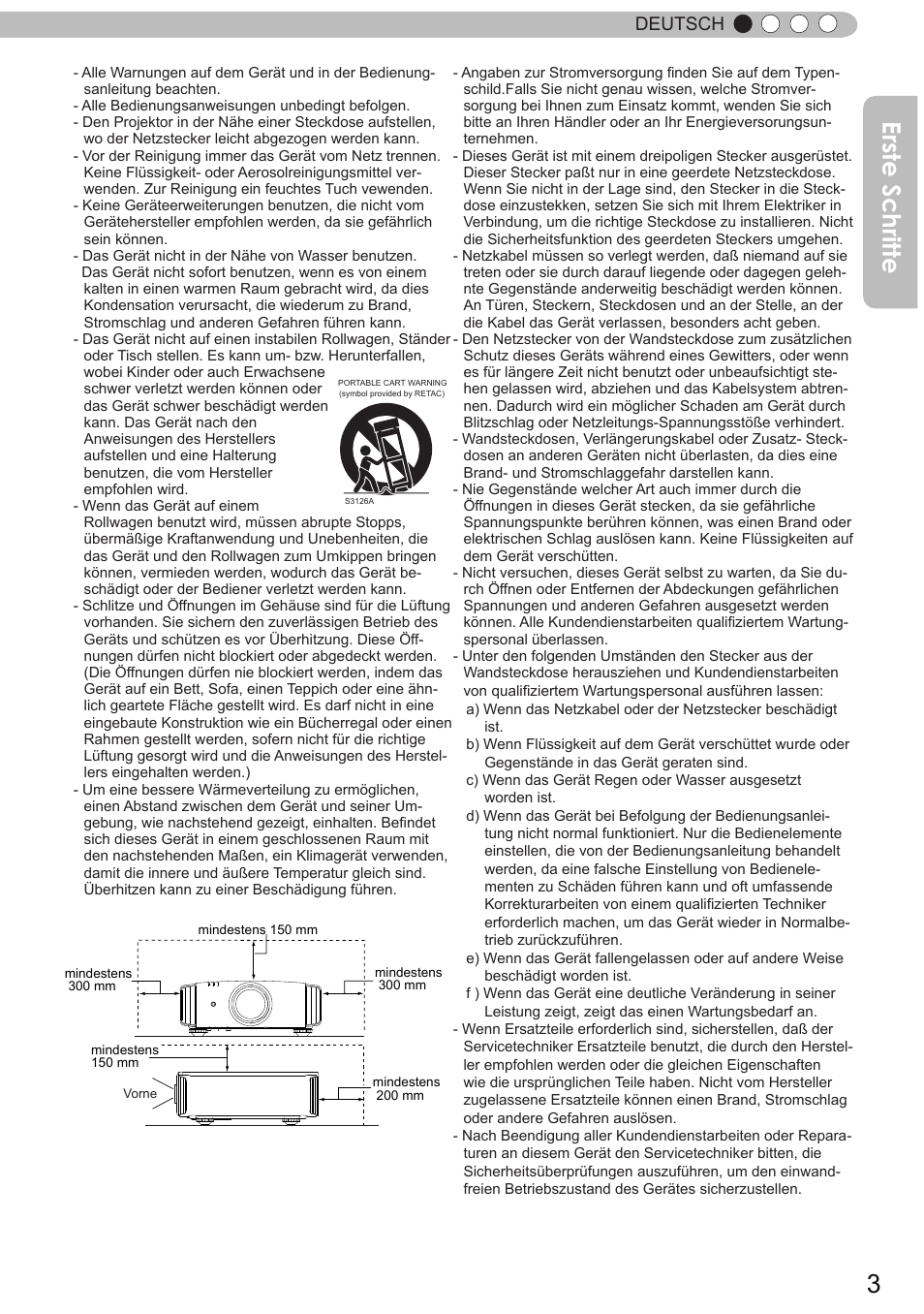 Erste schritte, Deutsch | JVC DLA-X90R User Manual | Page 3 / 192