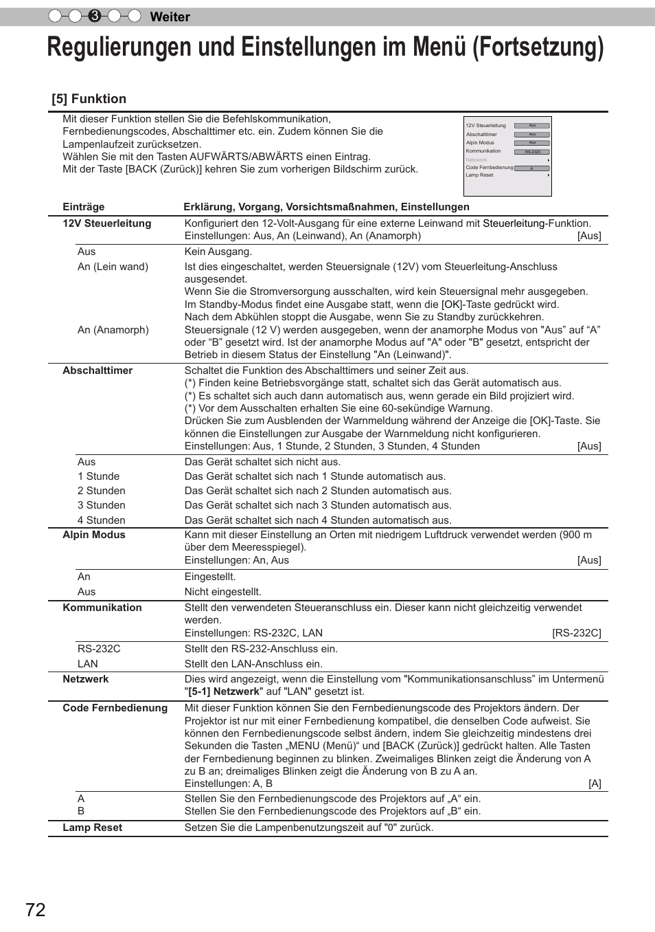 Weiter 3, 5] funktion | JVC DLA-X90R User Manual | Page 72 / 192