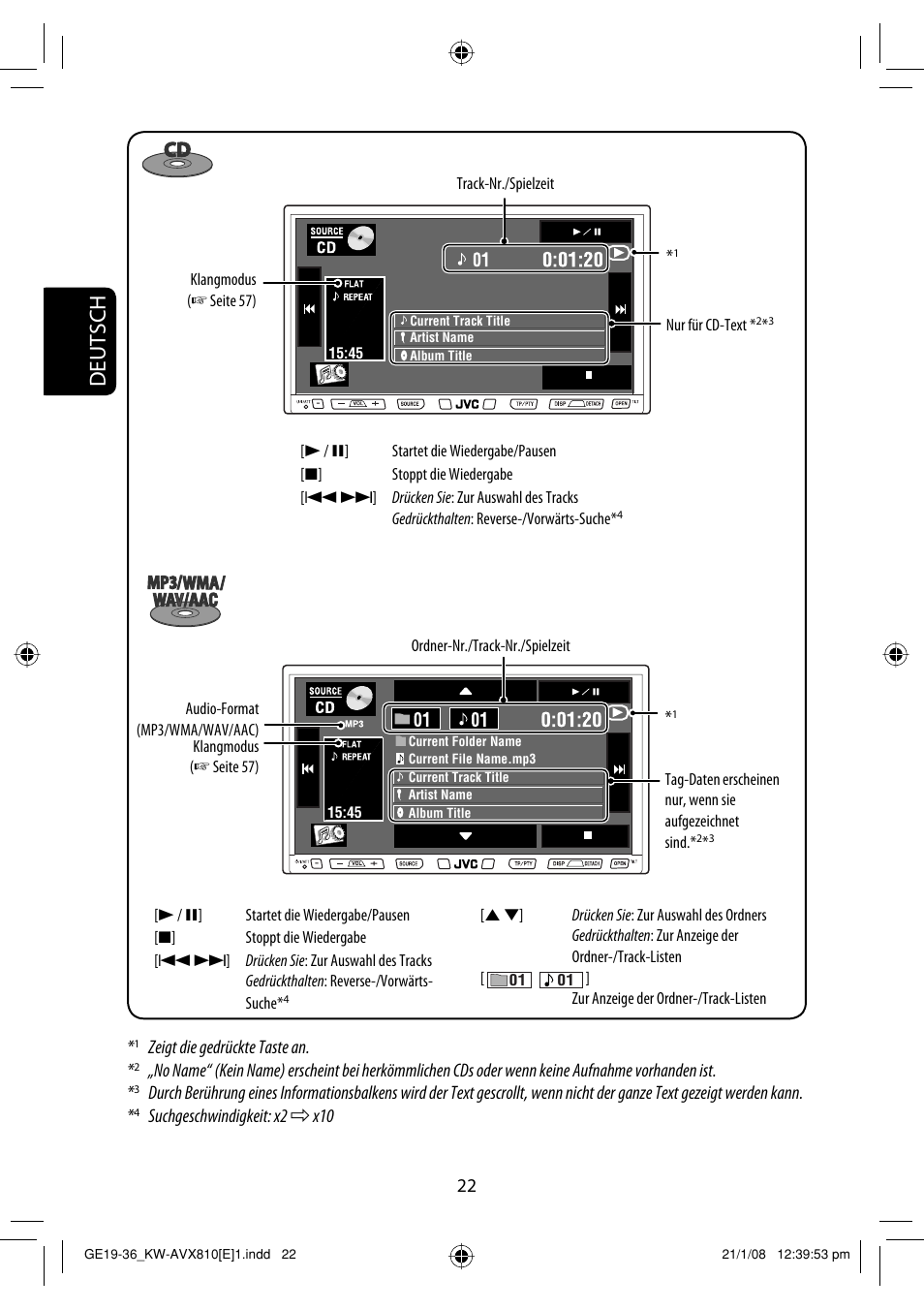 Deutsch | JVC KW-AVX810 User Manual | Page 104 / 331