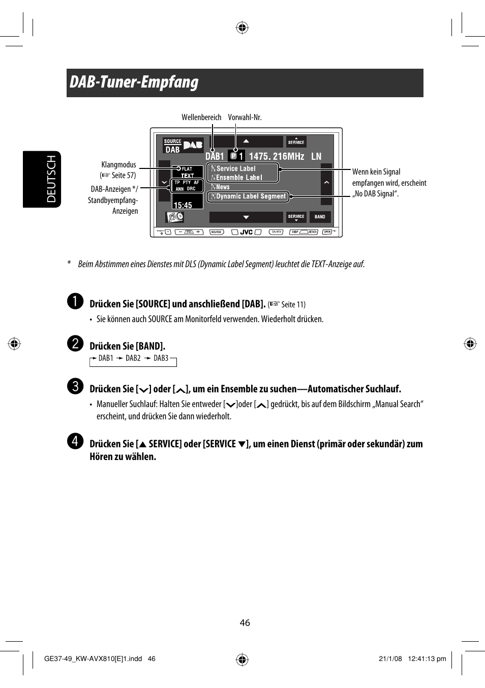 Dab-tuner-empfang | JVC KW-AVX810 User Manual | Page 128 / 331