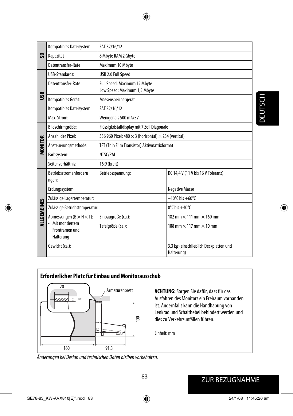 Zur bezugnahme deutsch | JVC KW-AVX810 User Manual | Page 165 / 331